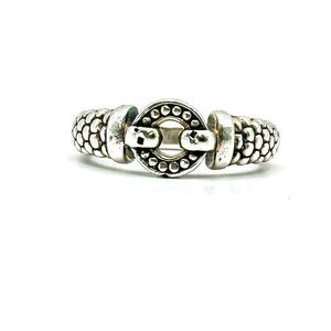 Lagos Caviar Enso Circle Sterling Silver Ring Size 6